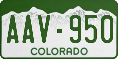 CO license plate AAV950