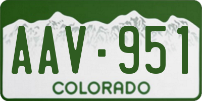 CO license plate AAV951