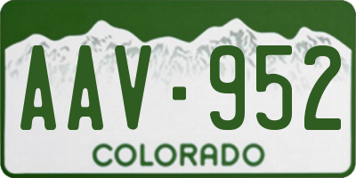 CO license plate AAV952