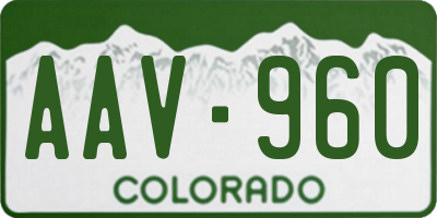CO license plate AAV960