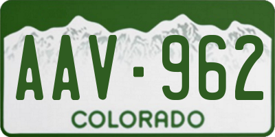 CO license plate AAV962