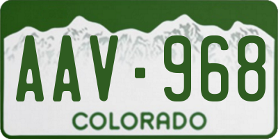 CO license plate AAV968