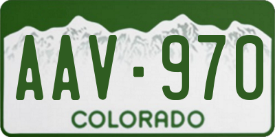 CO license plate AAV970