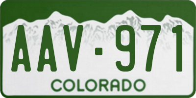 CO license plate AAV971