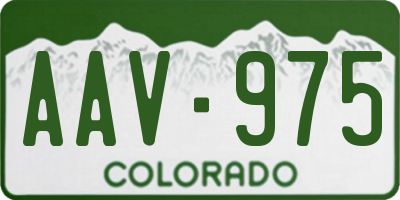 CO license plate AAV975