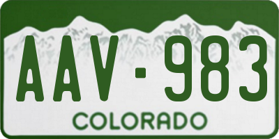 CO license plate AAV983