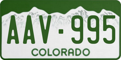 CO license plate AAV995