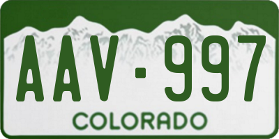 CO license plate AAV997