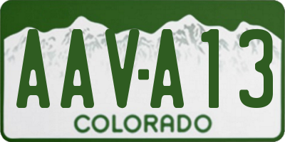 CO license plate AAVA13