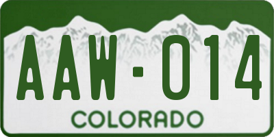 CO license plate AAW014
