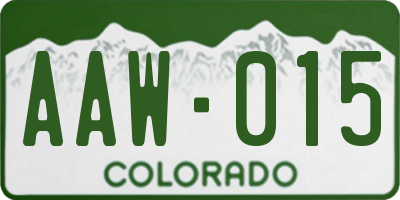 CO license plate AAW015
