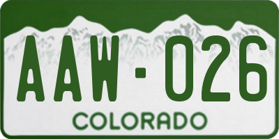 CO license plate AAW026