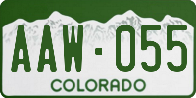 CO license plate AAW055