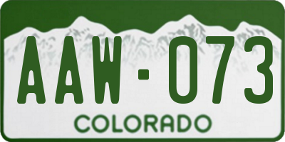 CO license plate AAW073