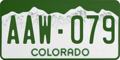 CO license plate AAW079