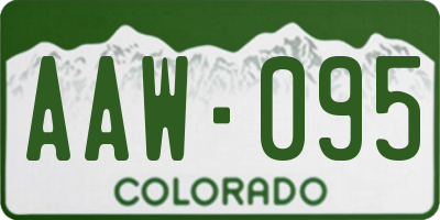 CO license plate AAW095