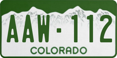 CO license plate AAW112