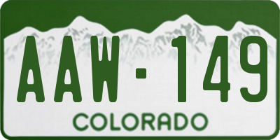 CO license plate AAW149