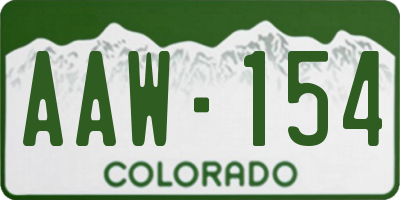 CO license plate AAW154