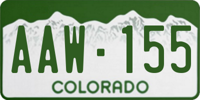 CO license plate AAW155