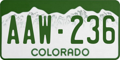 CO license plate AAW236
