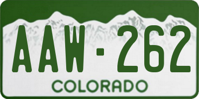 CO license plate AAW262