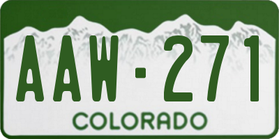 CO license plate AAW271