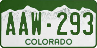 CO license plate AAW293