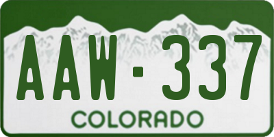 CO license plate AAW337