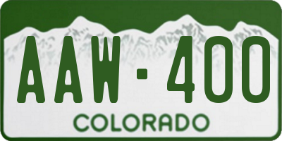 CO license plate AAW400