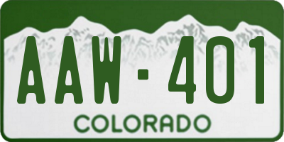 CO license plate AAW401