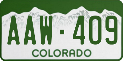 CO license plate AAW409