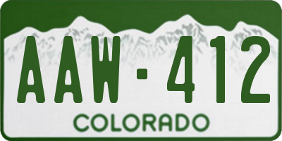 CO license plate AAW412