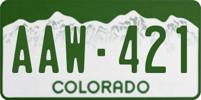 CO license plate AAW421