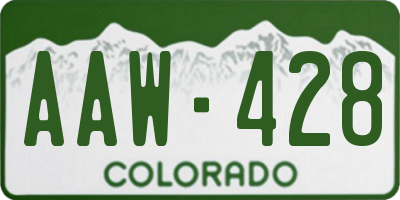 CO license plate AAW428