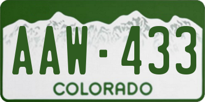 CO license plate AAW433