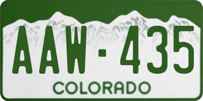 CO license plate AAW435