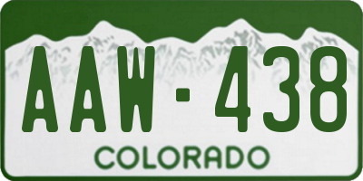 CO license plate AAW438