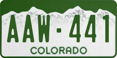 CO license plate AAW441