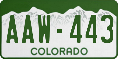 CO license plate AAW443