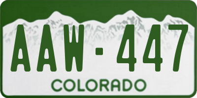 CO license plate AAW447
