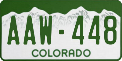 CO license plate AAW448