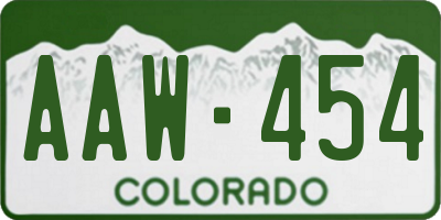 CO license plate AAW454