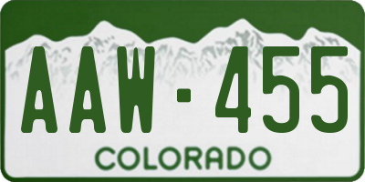 CO license plate AAW455