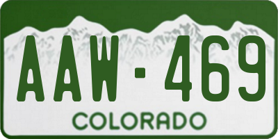 CO license plate AAW469