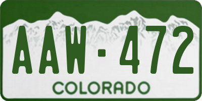CO license plate AAW472