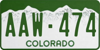 CO license plate AAW474