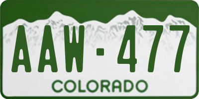 CO license plate AAW477
