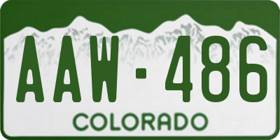 CO license plate AAW486