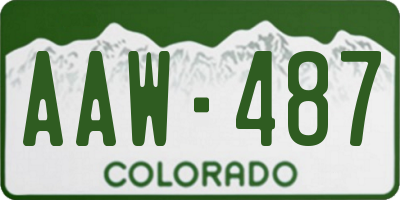 CO license plate AAW487